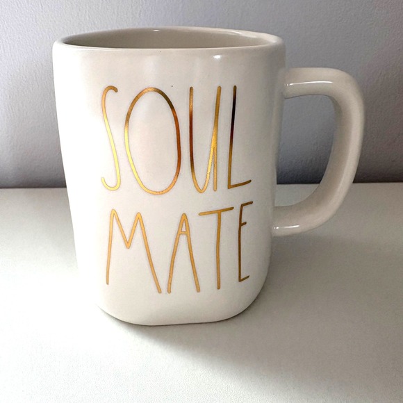 Rae Dunn Other - RAE DUNN By Magenta Soul Mate Mug White Gold Lettering Coffee Tea